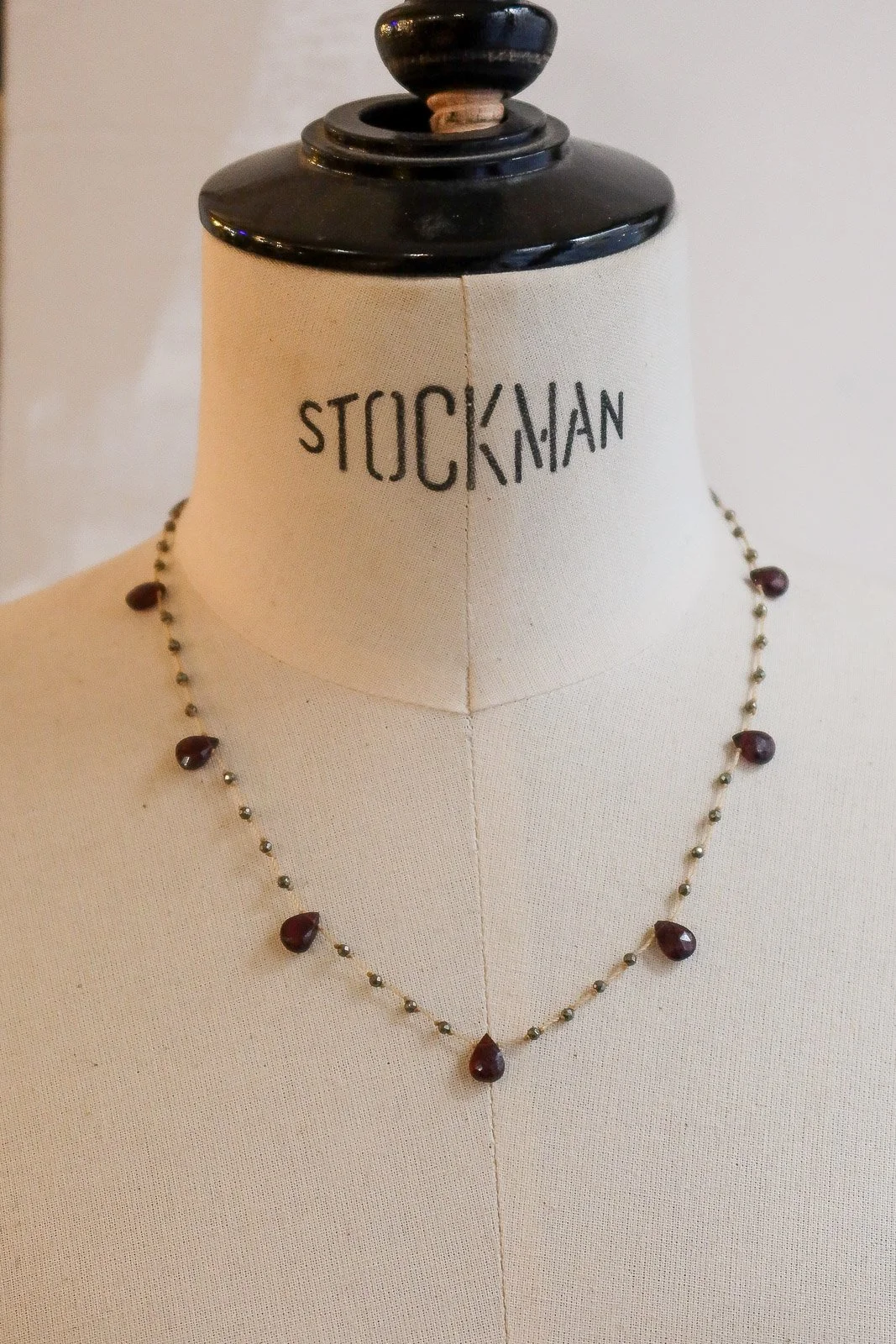 Collier "gouttes multi" en grenat