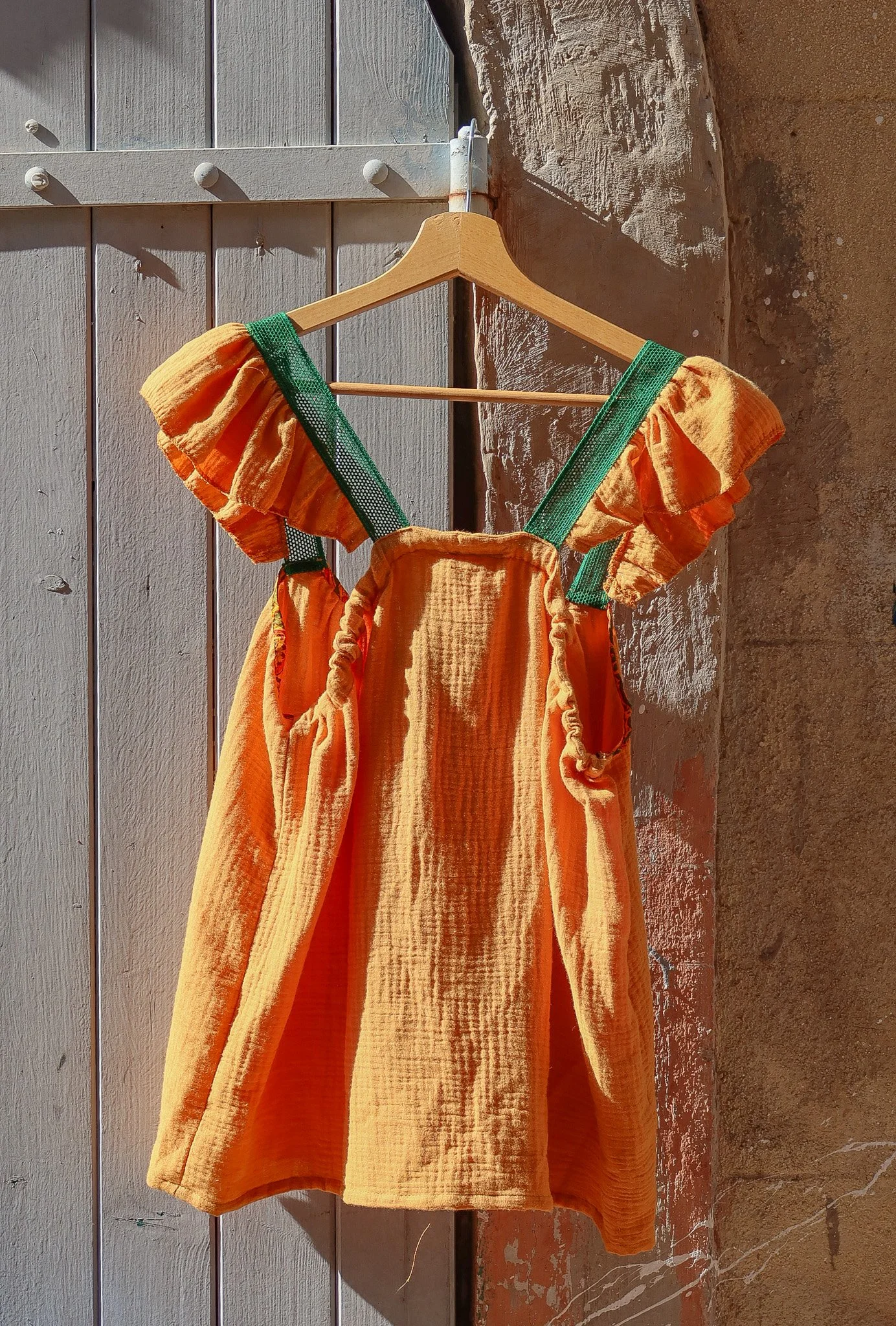 Haut Carmen gaze de coton orange - BirdSong 3.jpg