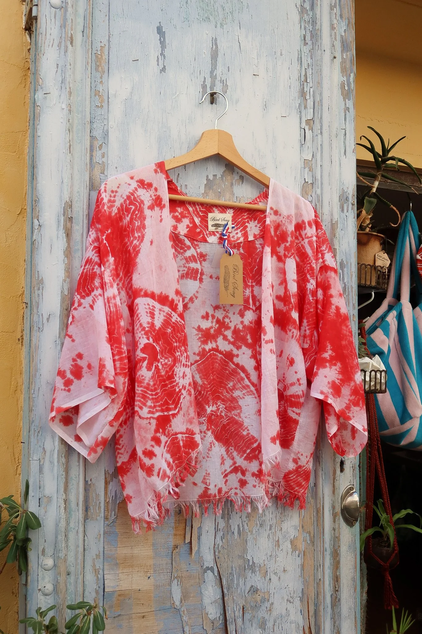 Kimono UMA voile de coton tie&dye rouge - BirdSong 2.jpg