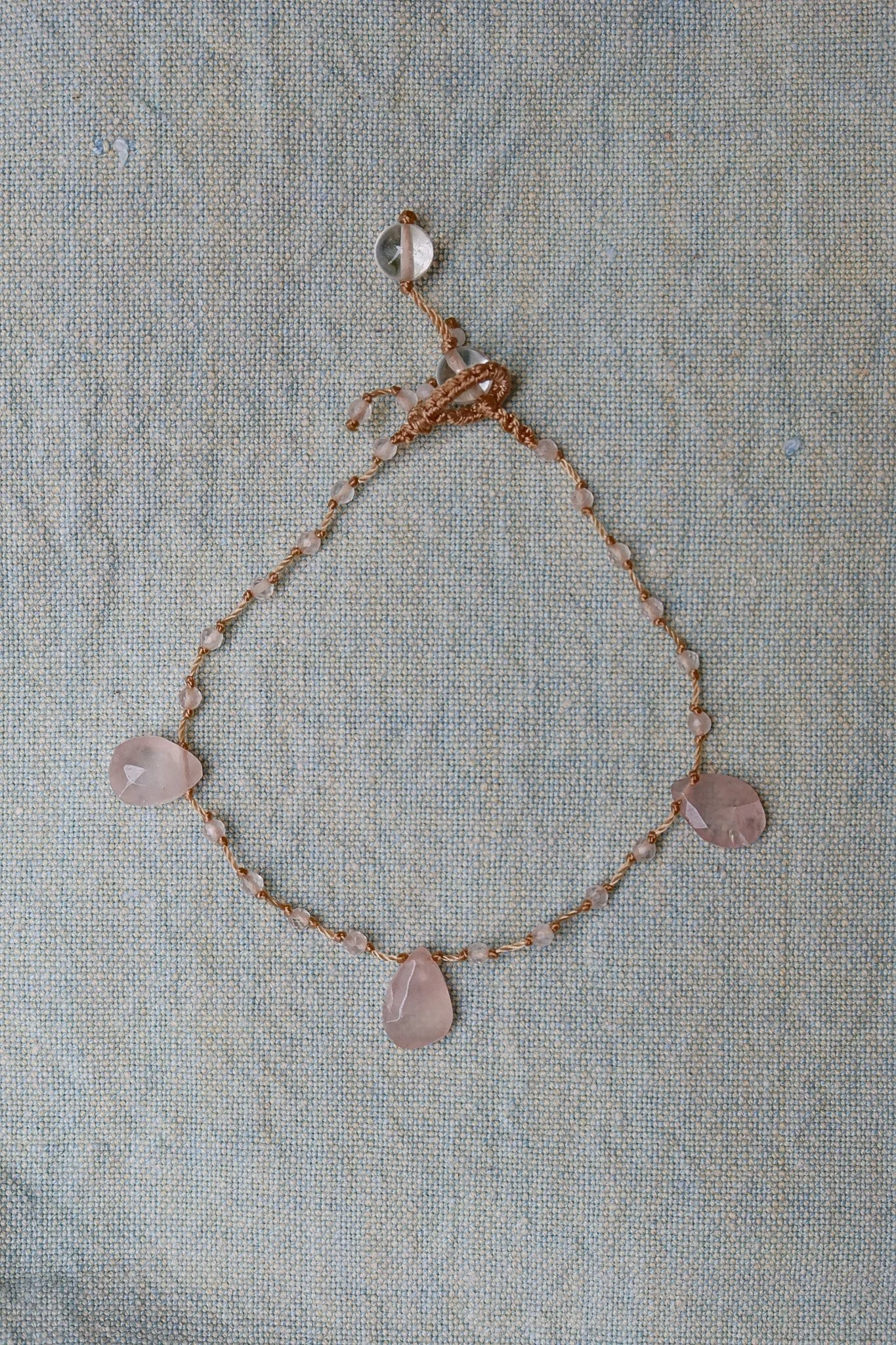 Bracelet "gouttes" quartz rose
