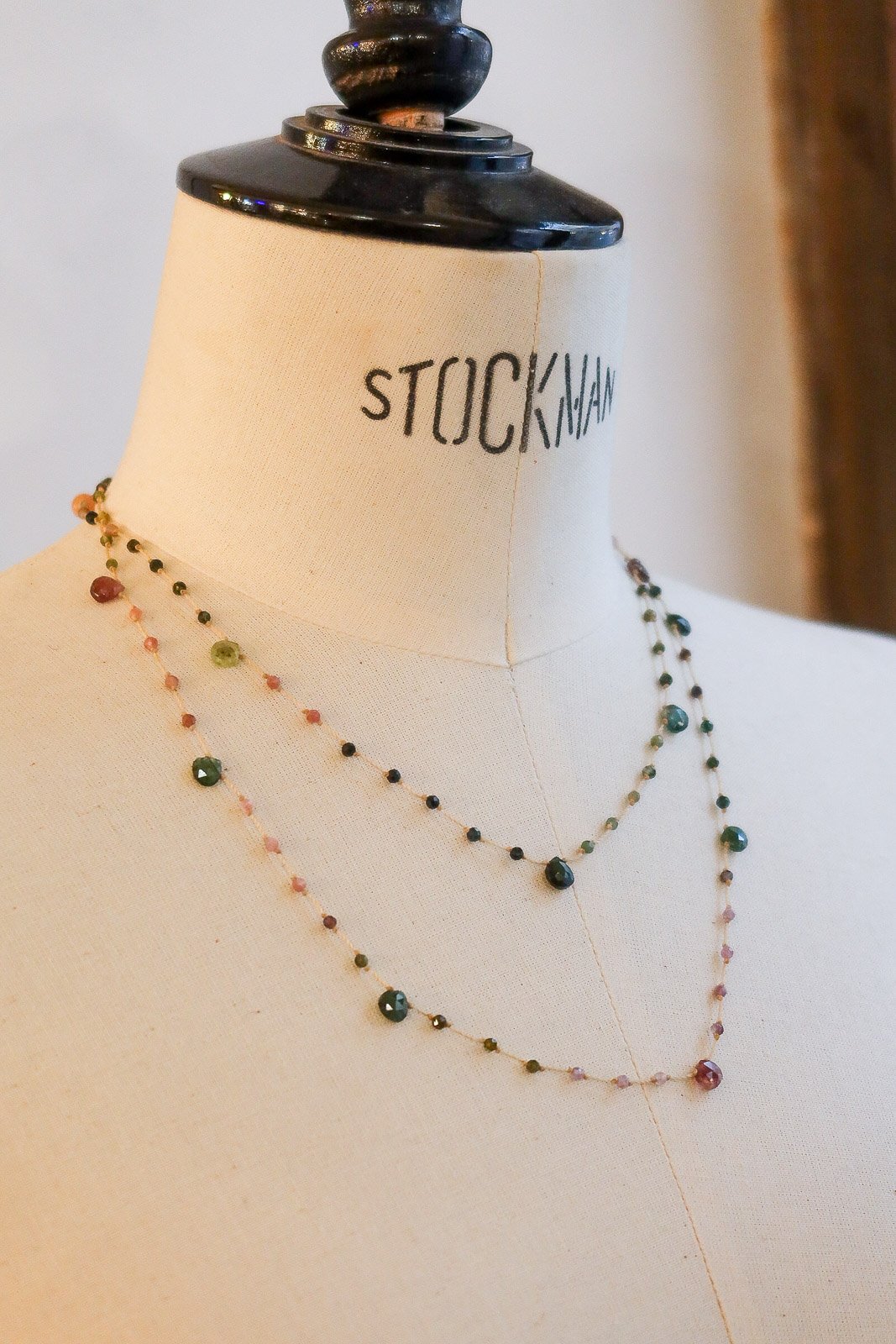 Sautoir "gouttes" en tourmaline