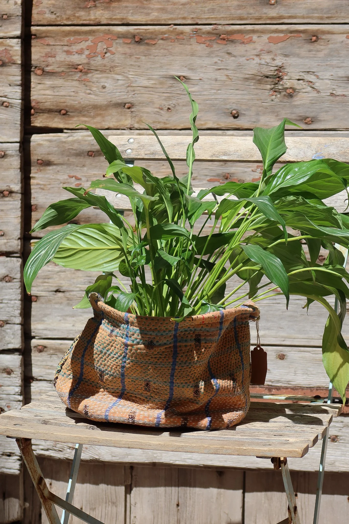 Cache-pot ou vide-poche en Kantha - Grand