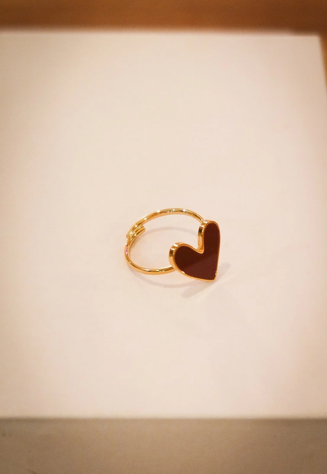 Bague cœur coloré en acier inoxydable