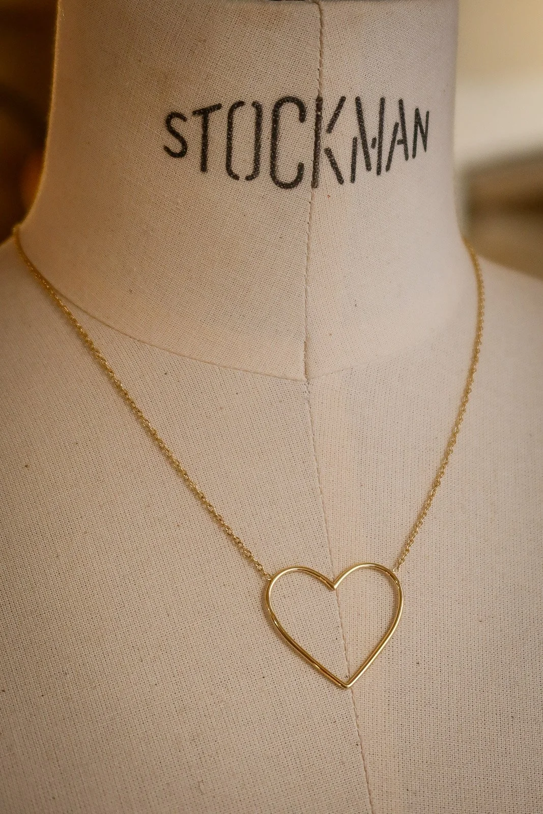 Collier cœur en acier inoxydable couleur or