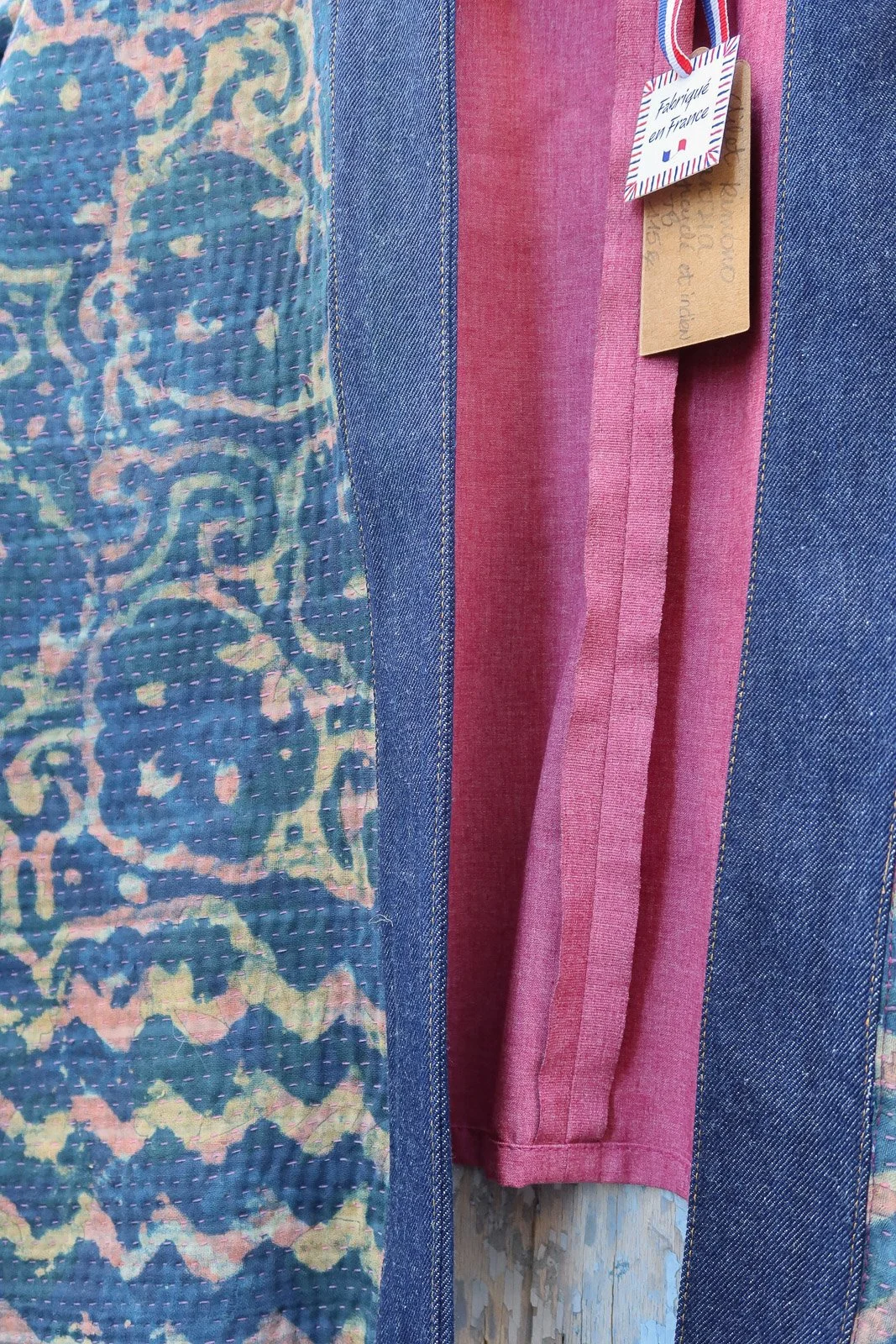 gilet kimono kantha tissu upcyclé indien - Bird Song 3.jpg