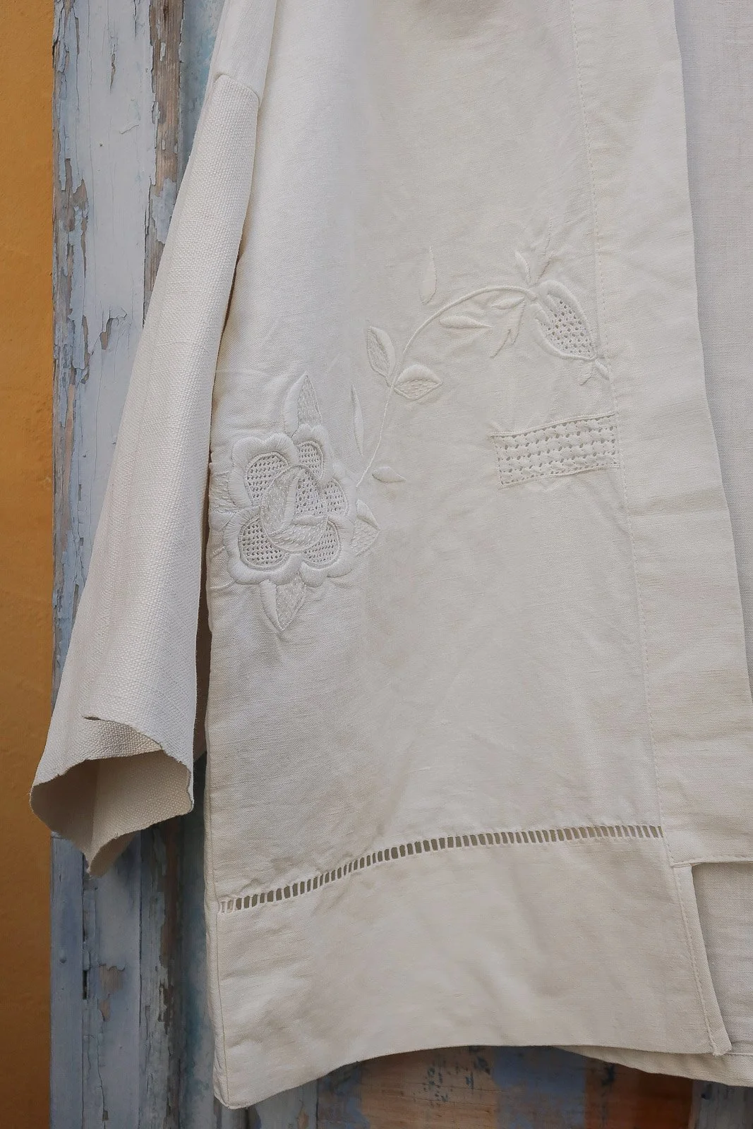 gilet kimono en drap ancien upcyclé coton Bird Song 4.jpg