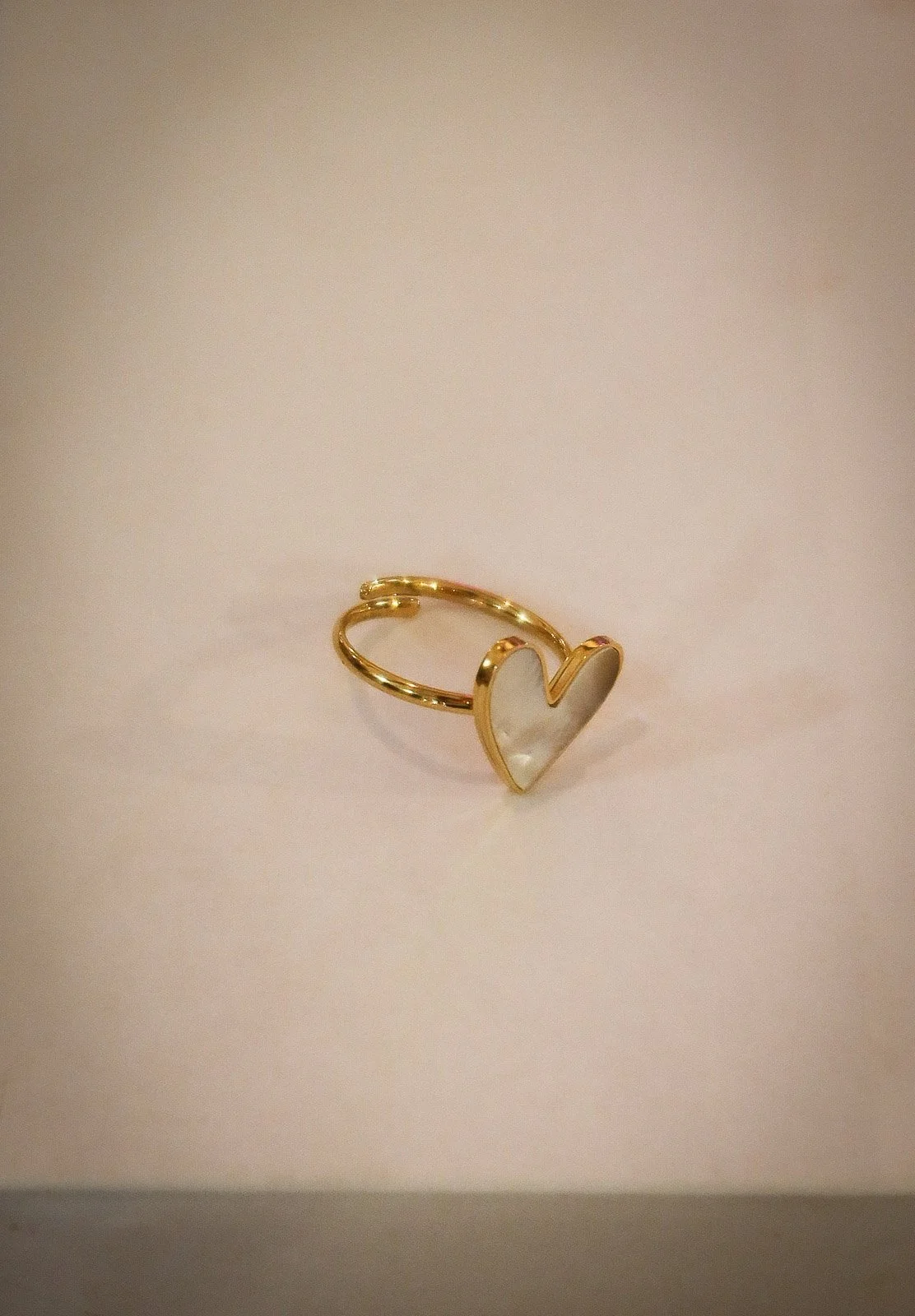 Bague cœur coloré en acier inoxydable