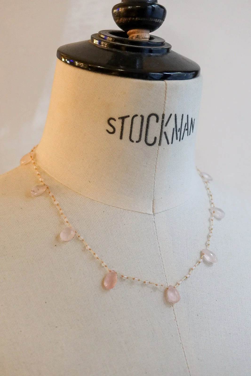 Collier "gouttes multi" en quartz rose