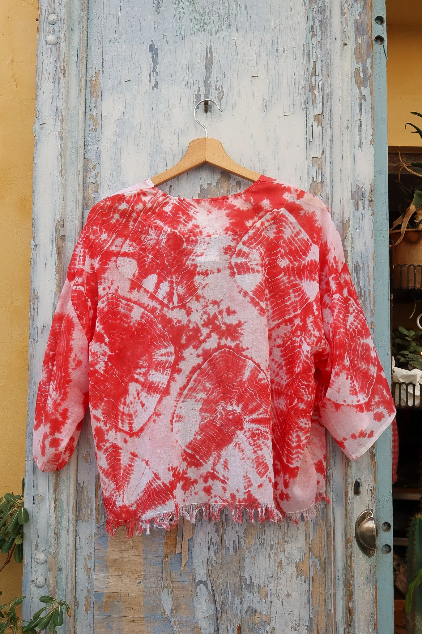 Kimono UMA voile de coton tie&dye rouge - BirdSong 3.jpg