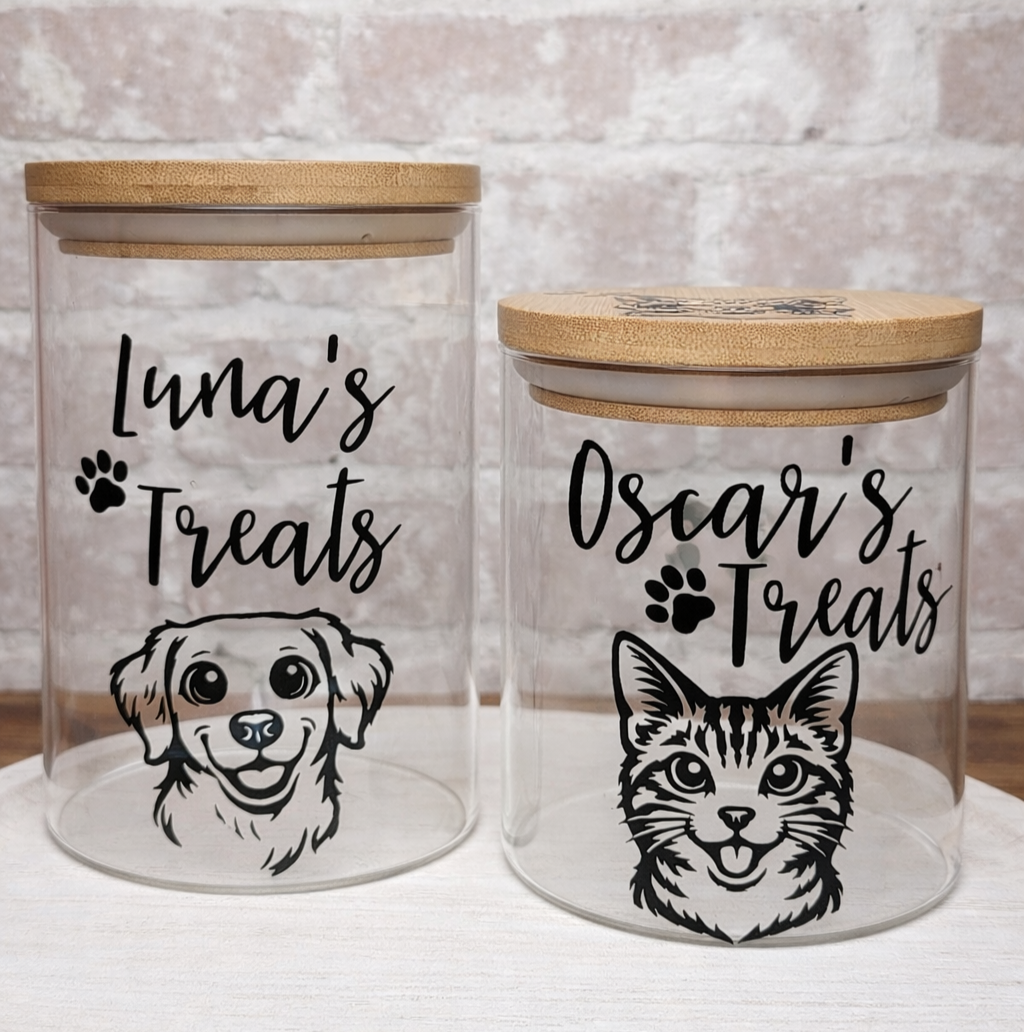 Personalised Treat Jar with Bamboo Lid