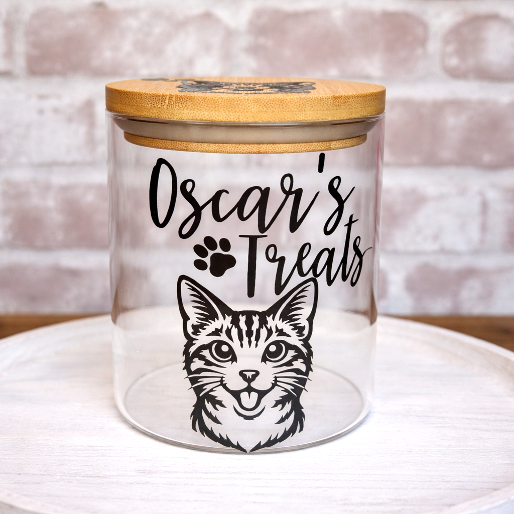 Personalised Treat Jar with Bamboo Lid
