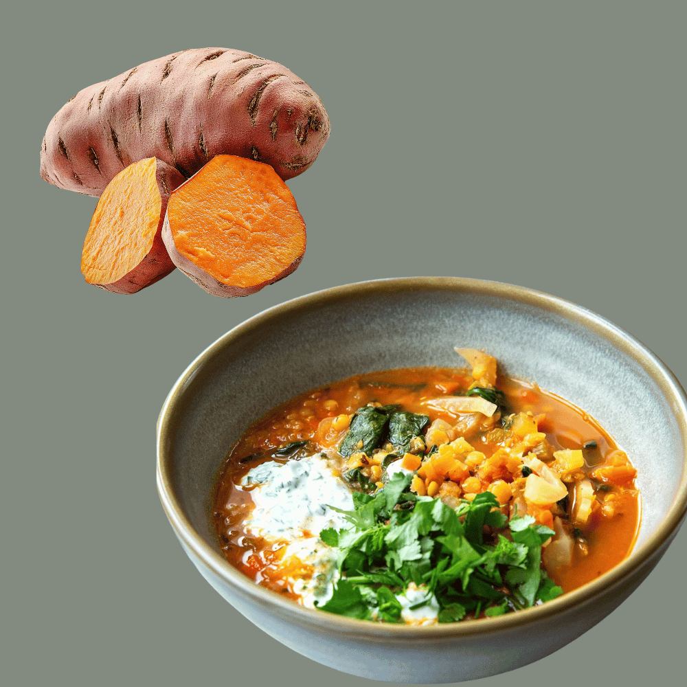 Mediterraner Linseneintopf mit  Süßkartoffeln &amp; Paprika