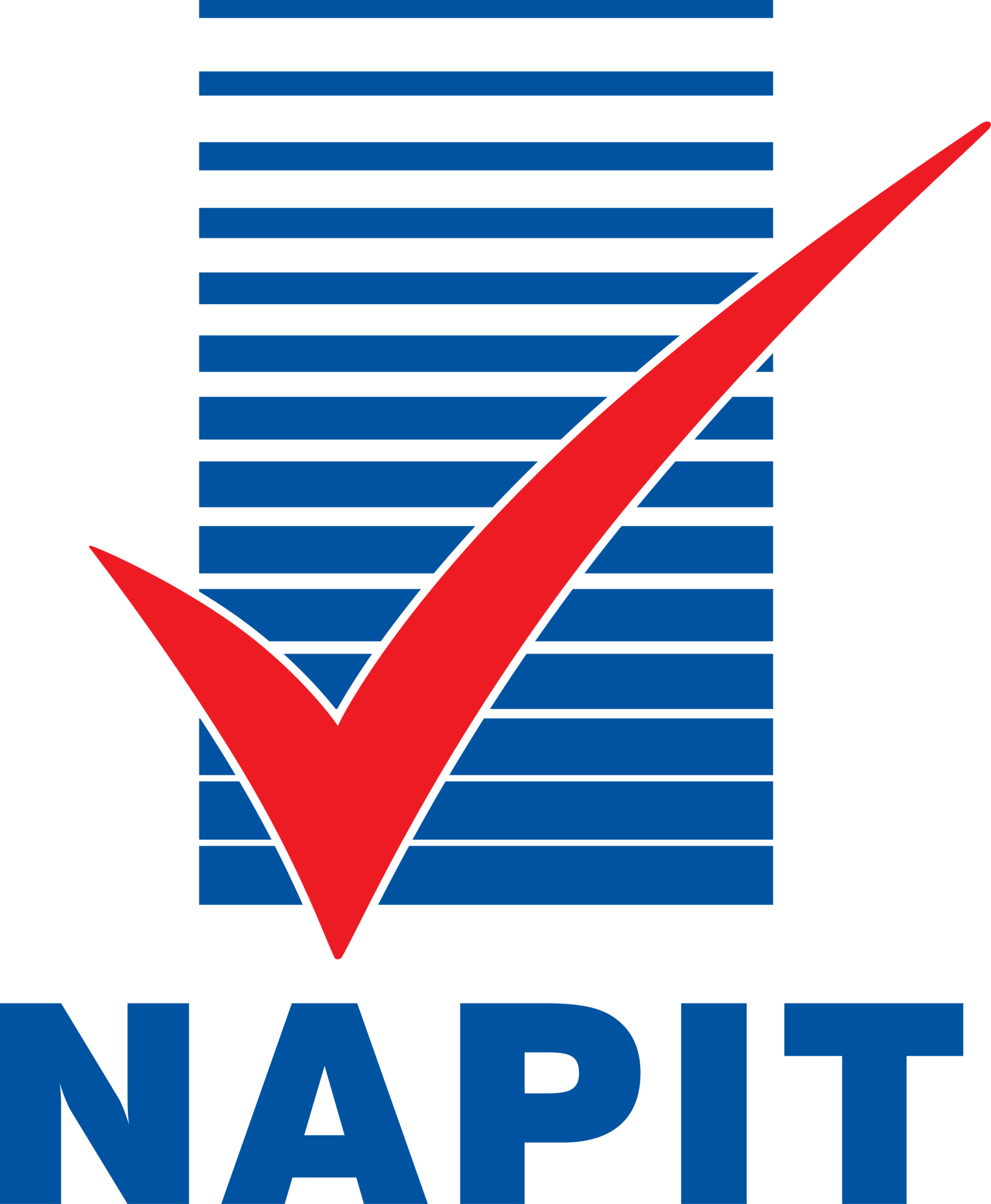 NAPT logo featuring a stylized blue building with a red checkmark over it, and the acronym 'NAPT' in large blue letters at the bottom.