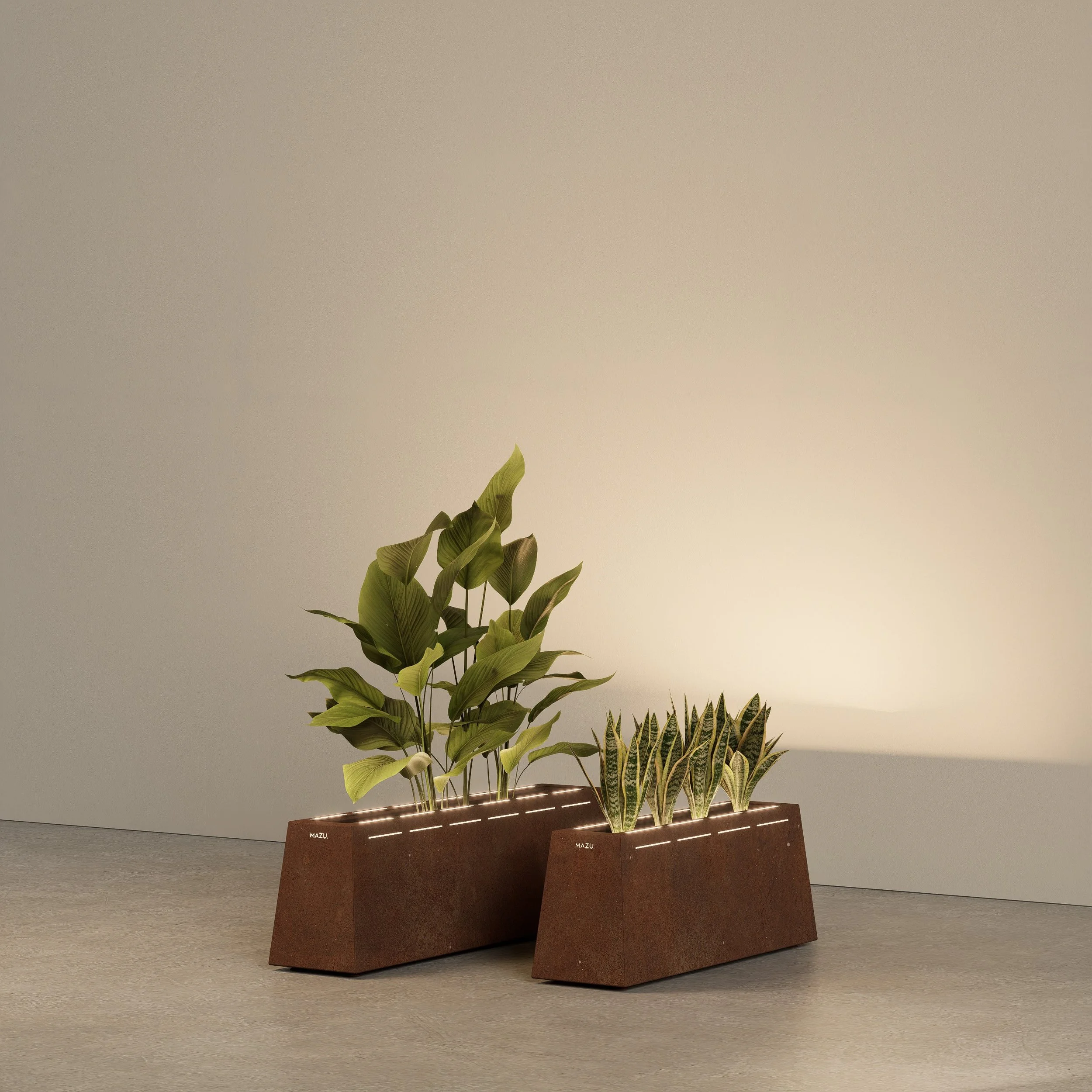 CUBITUS RECTANGLE Illuminated Planter | MAZU Planters