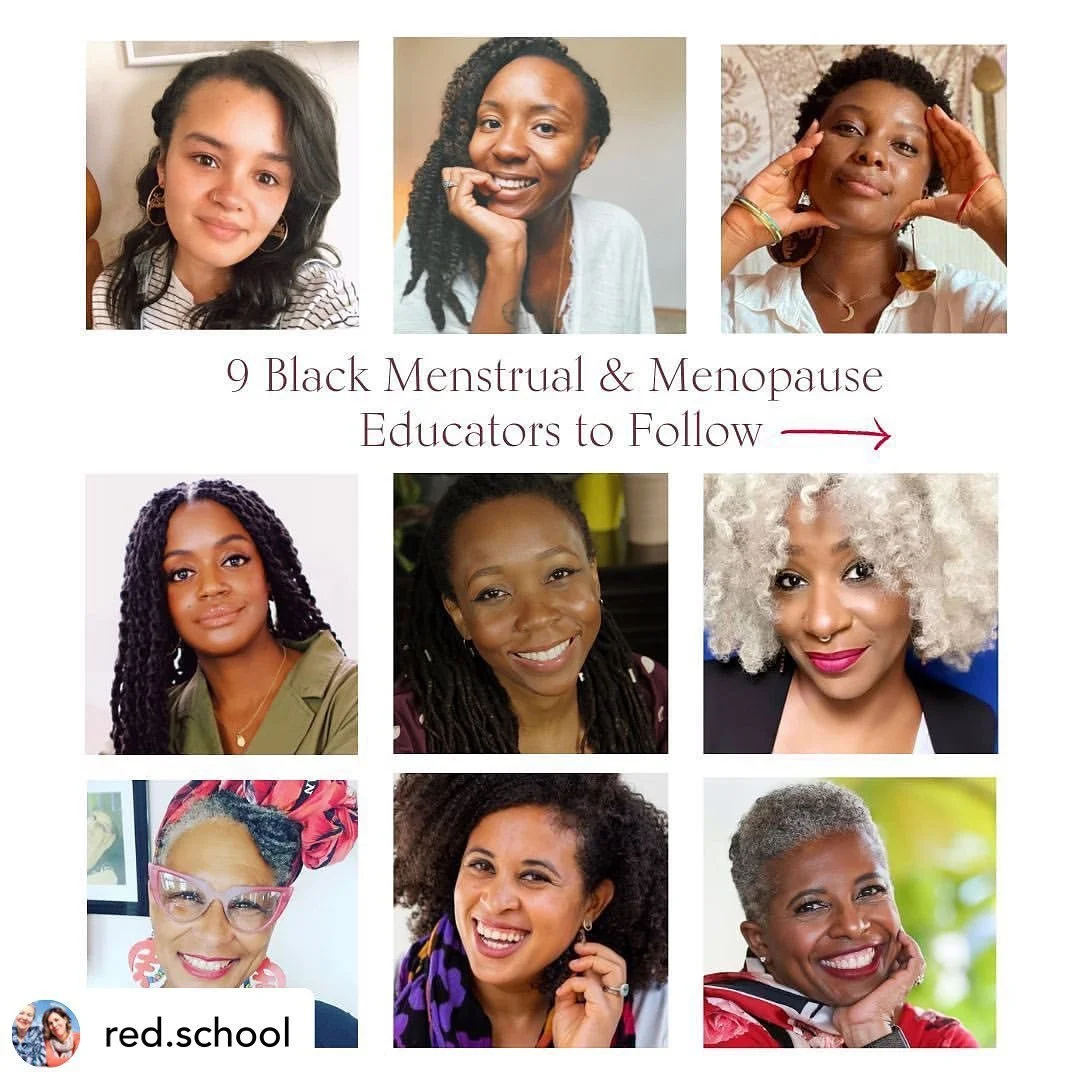 Not me up there with all of these incredible women ☺️ Thank you @red.school

&mdash;

As we reach the end of Black History Month, we want to celebrate these brilliant Black women in the menstruality field. 

Here are 9 Black Menstrual and Menopause e