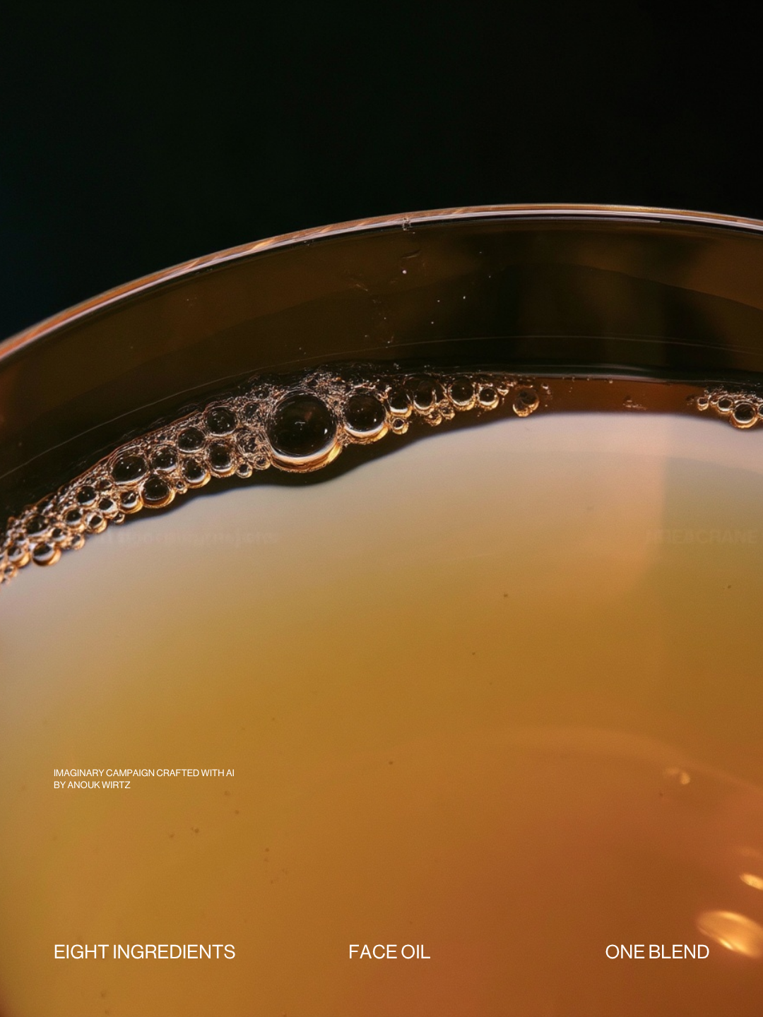 Close-up of dark liquid in a container with bubbles on the surface.