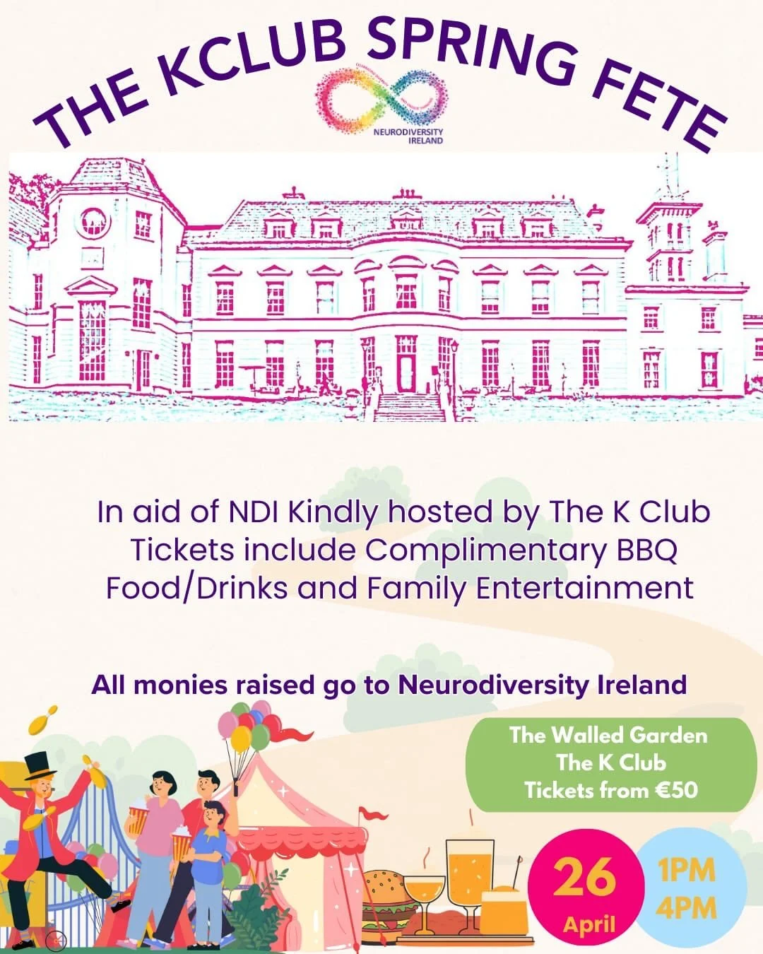Link in bio for tickets to our first Family Spring Fete! ☀️Thanks to the incredible generosity of the K Club 🙏🏻 who are hosting this, with all proceeds going to our charity to fund our support services 🌈 looking forward to meeting lots of children
