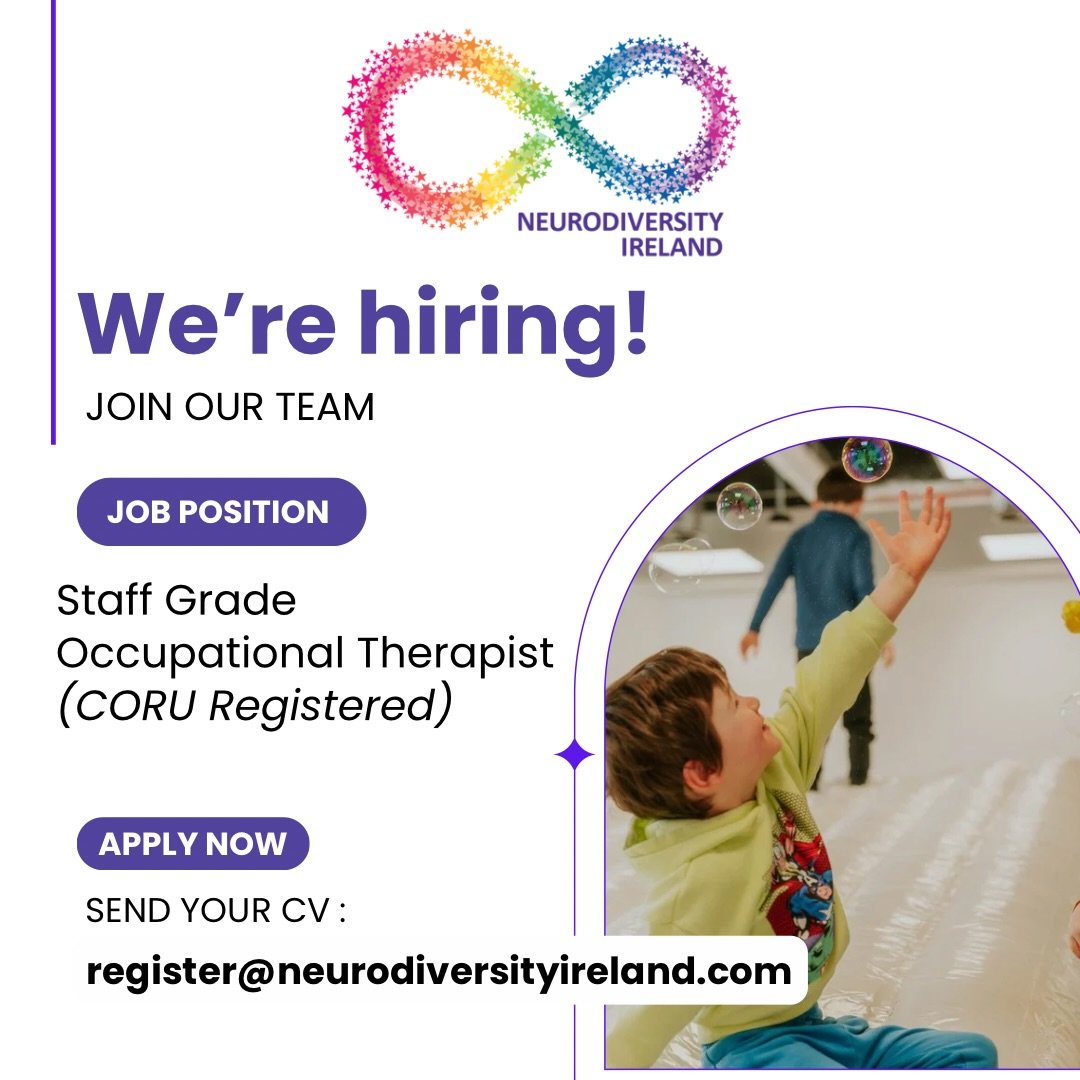 We&rsquo;re hiring a Staff Grade Occupational Therapist to join our team at Neurodiversity Ireland 💜

This is a supportive, learning-focused role for an OT who is curious about neurodiversity-affirming, child-led and trauma-informed practice. You&rs
