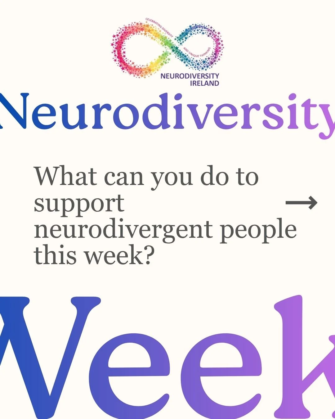 Being neurodivergent is forever, not just for one week. 

As we close on Neurodiversity Week 2026, ask what you can do for the neurodivergent people in your life. 

Thank you 🌈

#neurodiversity
#inclusion 
#neurodiversityweek