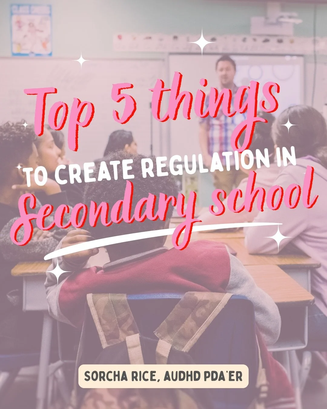 People often ask me what I&rsquo;d change in secondary schools to better support regulation.

Before I start, all of the things from my primary school post still apply here too. Teenagers don&rsquo;t suddenly stop benefiting from reduced sensory over