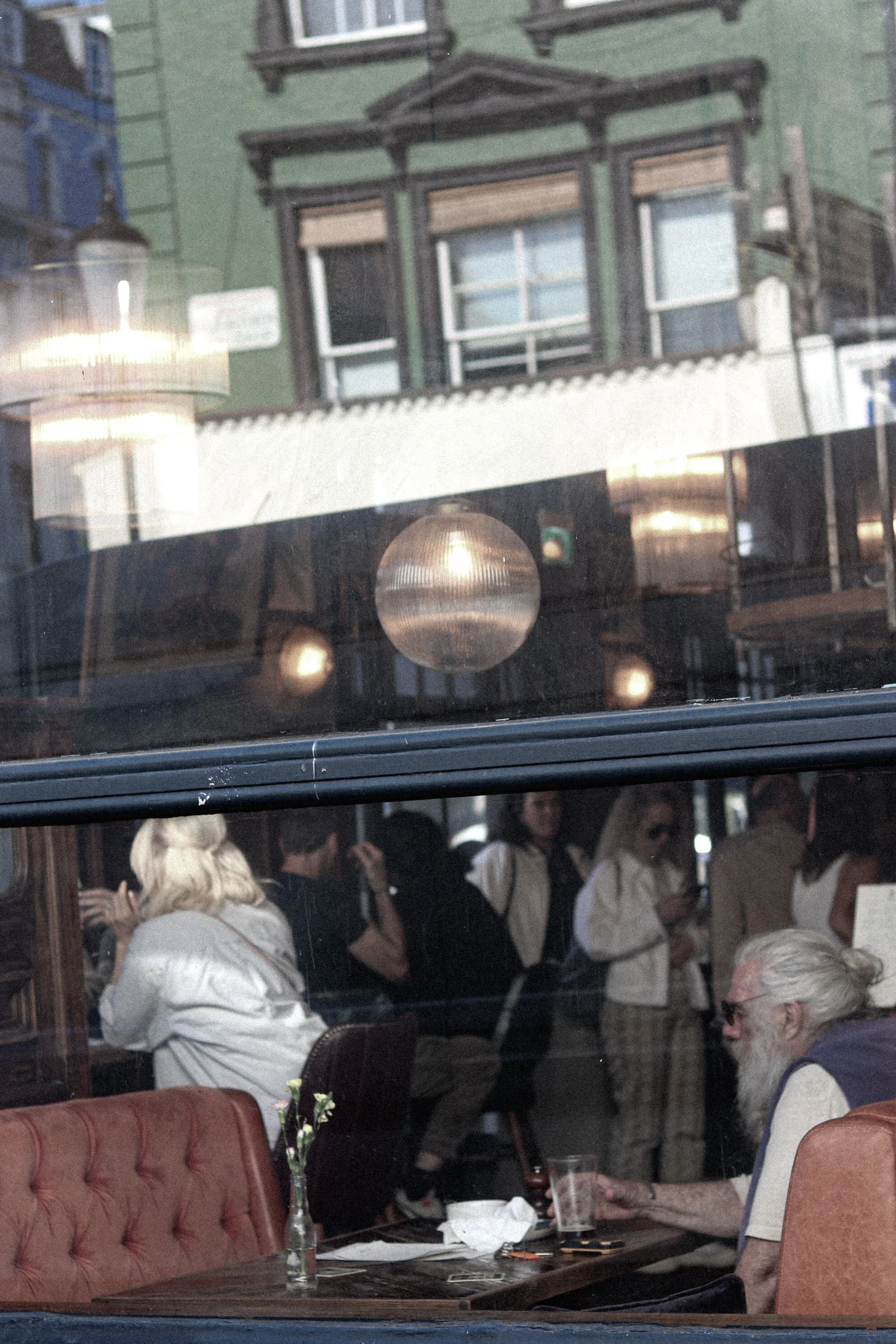 . man w/ empty glass .