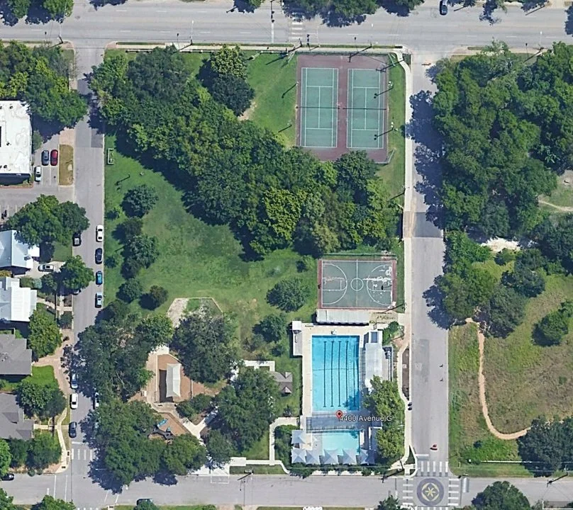 Aerial view of Shipe Park in 2021