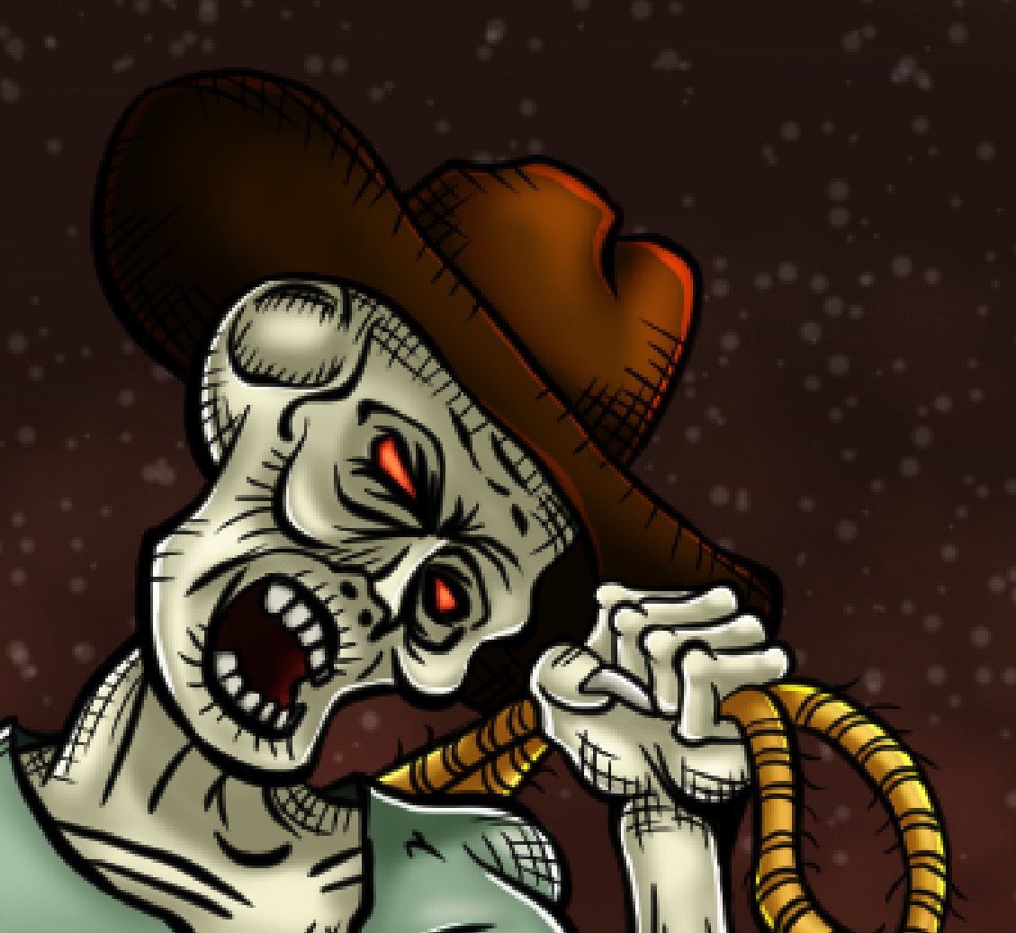 Comic illustration of a ghoul wearing a venezuelan "llanero" hat