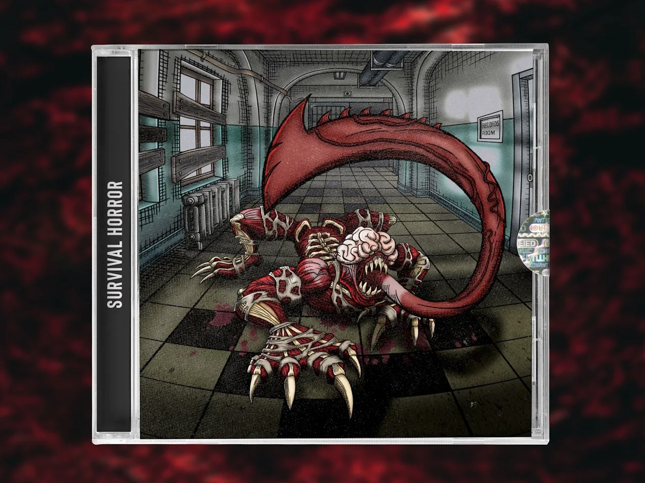 Game CD with a hand-drawn illustration of a Licker on the cover