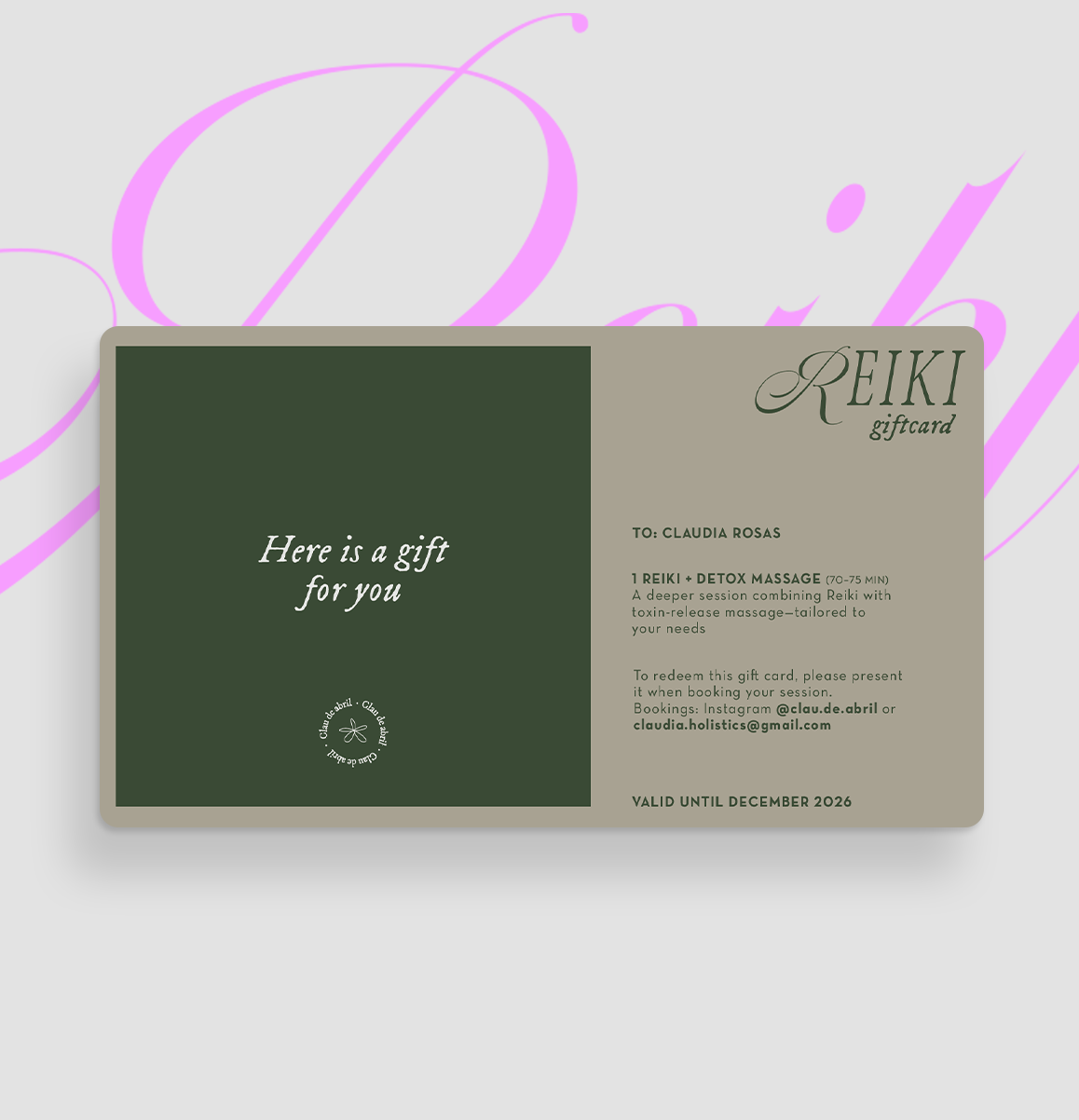 Gift Card · Reiki Session