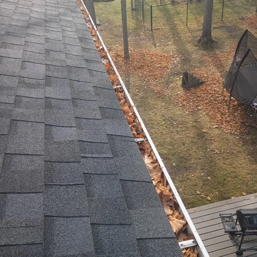 Gutters full 😀 No problem let's get them clear of debris and flowing down stream!