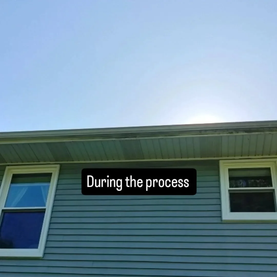 Before and afterwards of house and gutter restoration and cleaning!