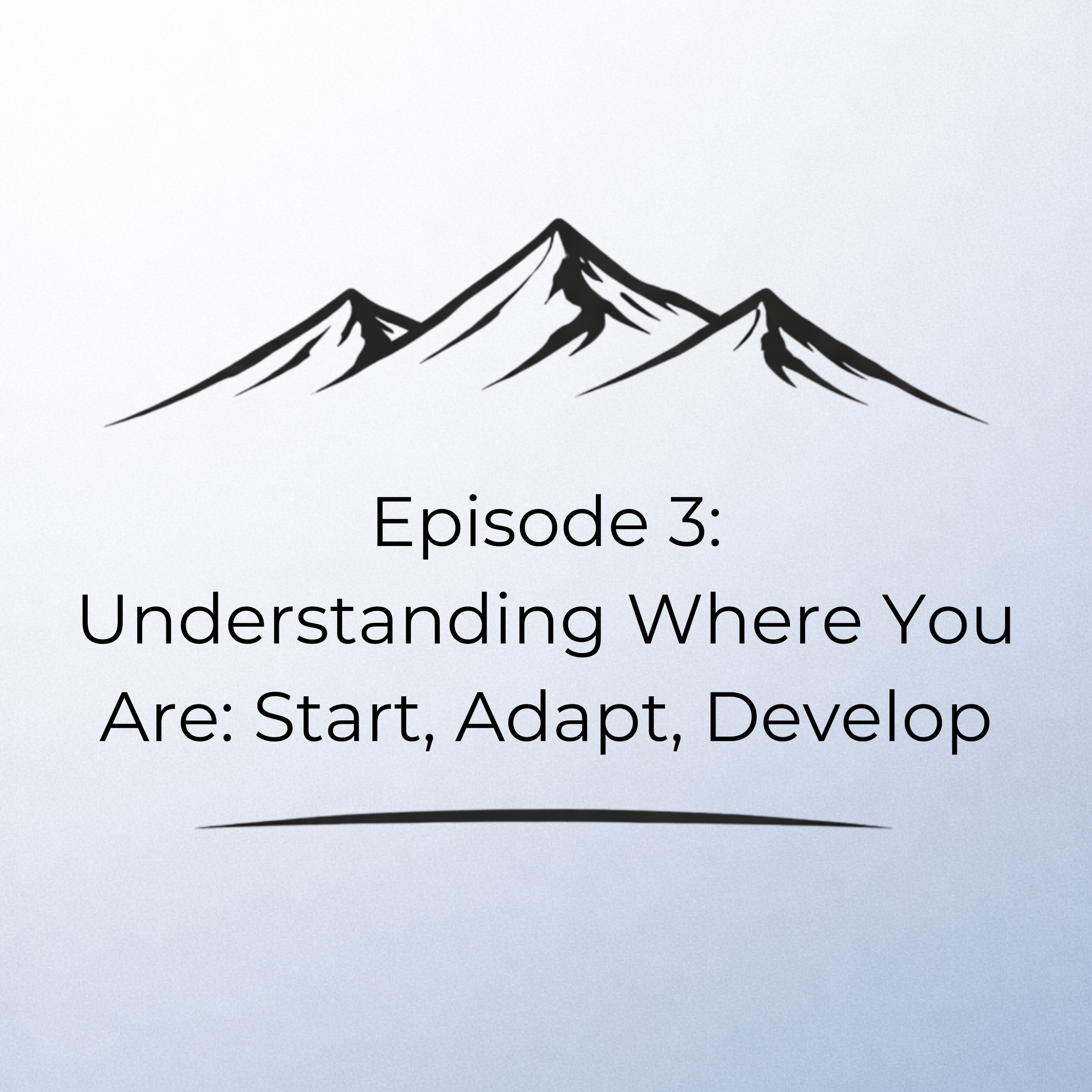 Understanding Where You Are: Start, Adapt, Develop