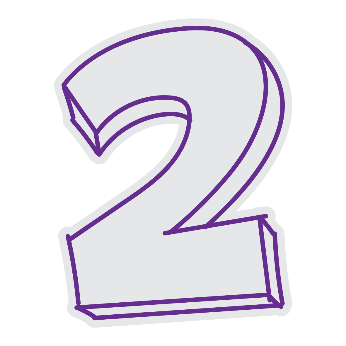 Geometric drawing of an outline square with sections divided by vertical, horizontal, and half circle lines.