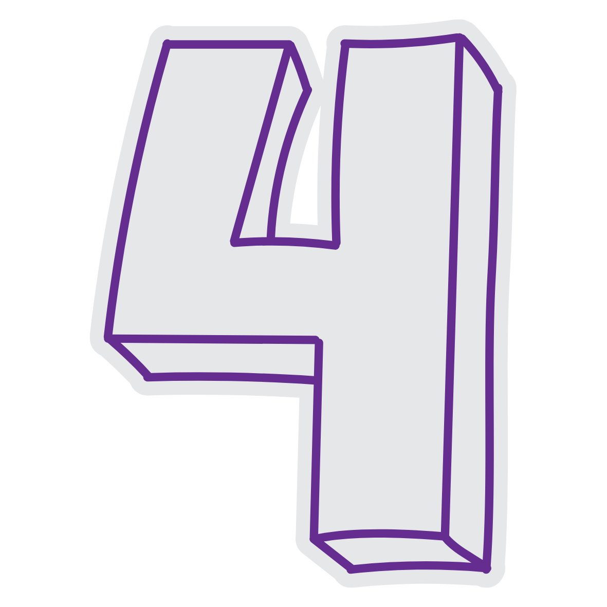 Geometric drawing of an outline square with sections divided by vertical, horizontal, and diagonal lines.