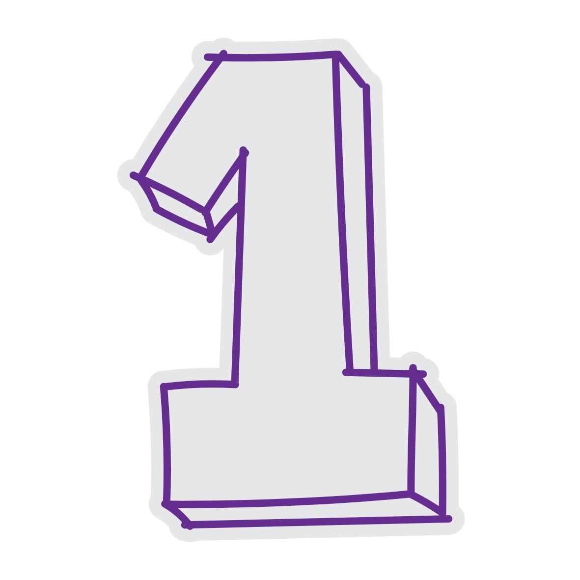 Geometric drawing of an outline square with sections divided by vertical, horizontal, and diagonal lines.