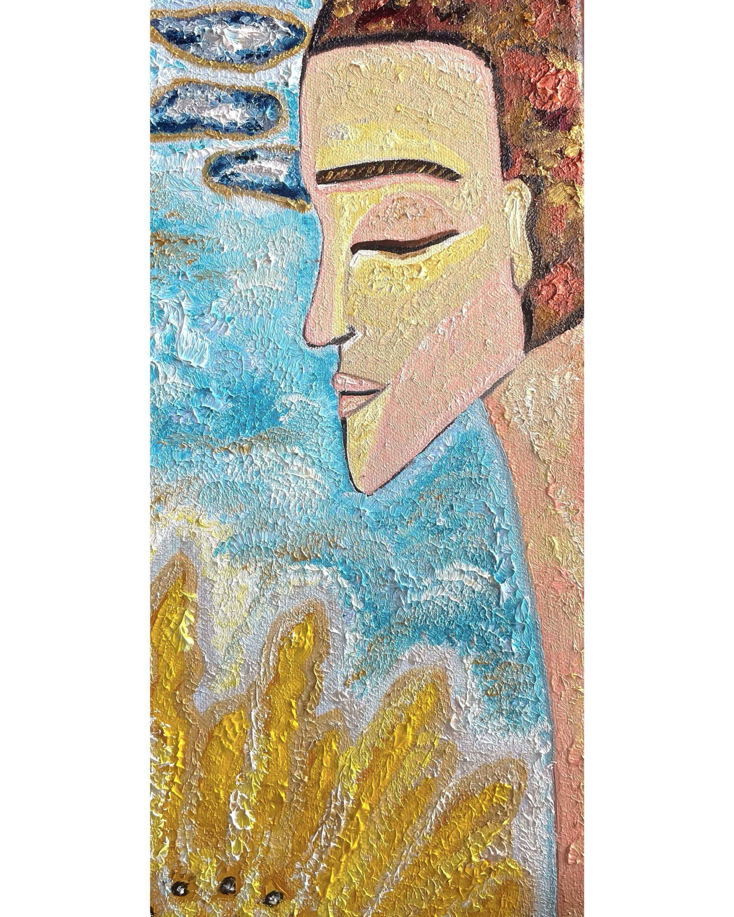 "Le garçon au tournesol."