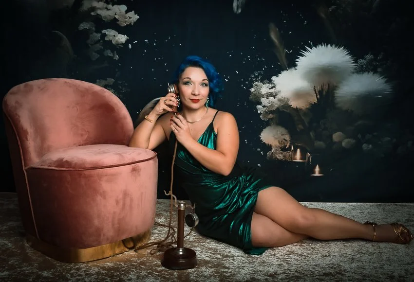 portrait féminin glamour, Old Hollywood, inspiration vintage