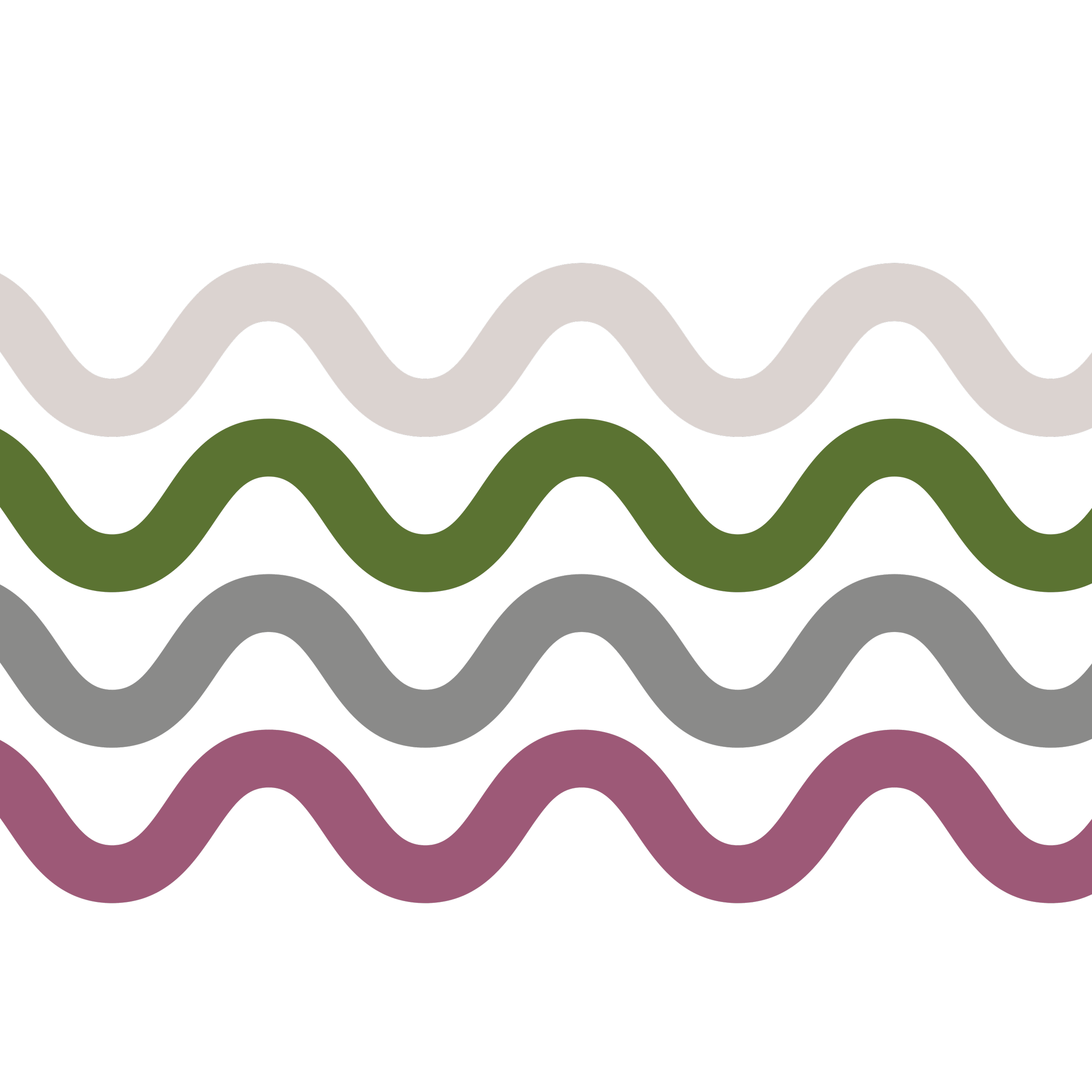Diagram showing wave interference, with labeled constructive and destructive interference points, using colored wave patterns.