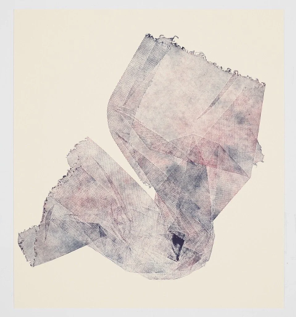 An abstract digital art piece resembling an ice cream cone in a minimalist style.