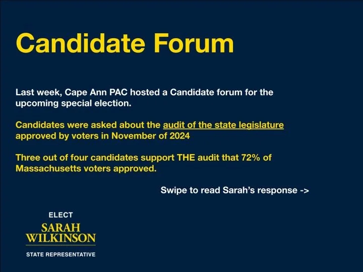 Sarah&rsquo;s stance on THE AUDIT is clear. If you missed the candidate forum on February 25th, you can watch it here: https://youtu.be/uKQGVbih6-U?si=sTy_8stuhDySJsl4