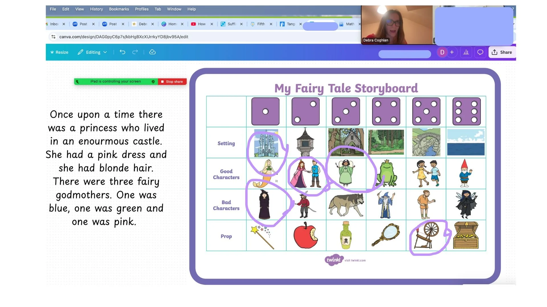 Writing a fairy tale with S (9 years old) 