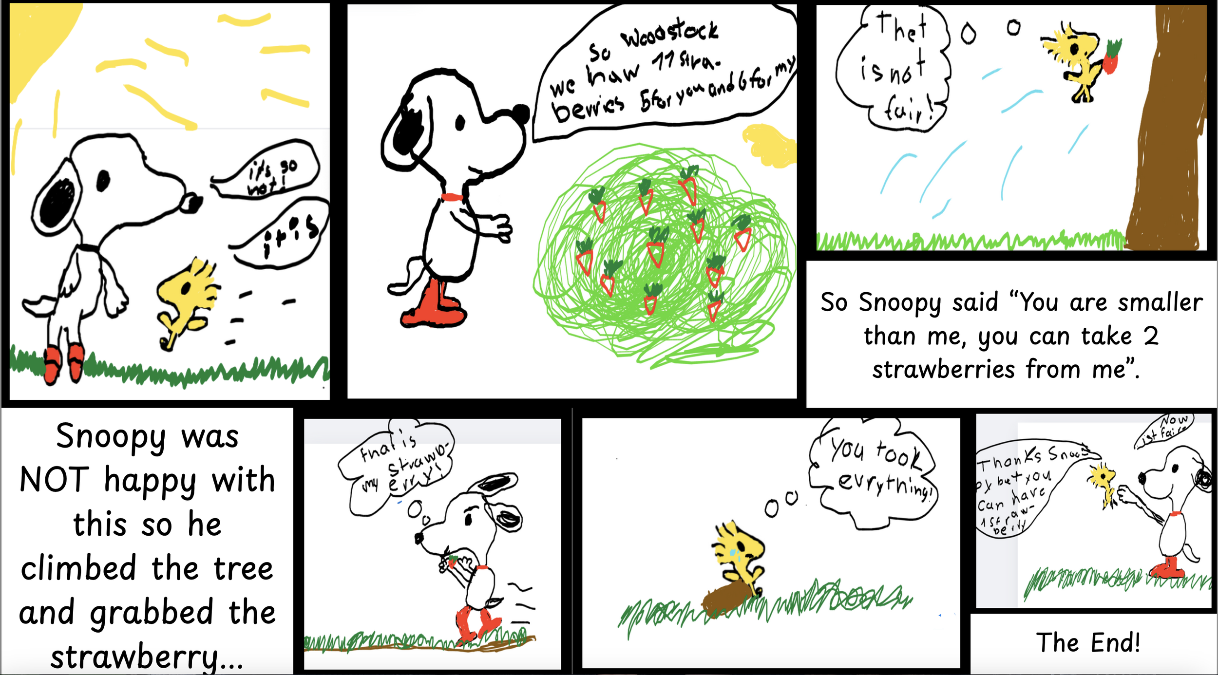 Writing a comic book using captions, speech bubbles and thought bubbles. By E (10 years old) 