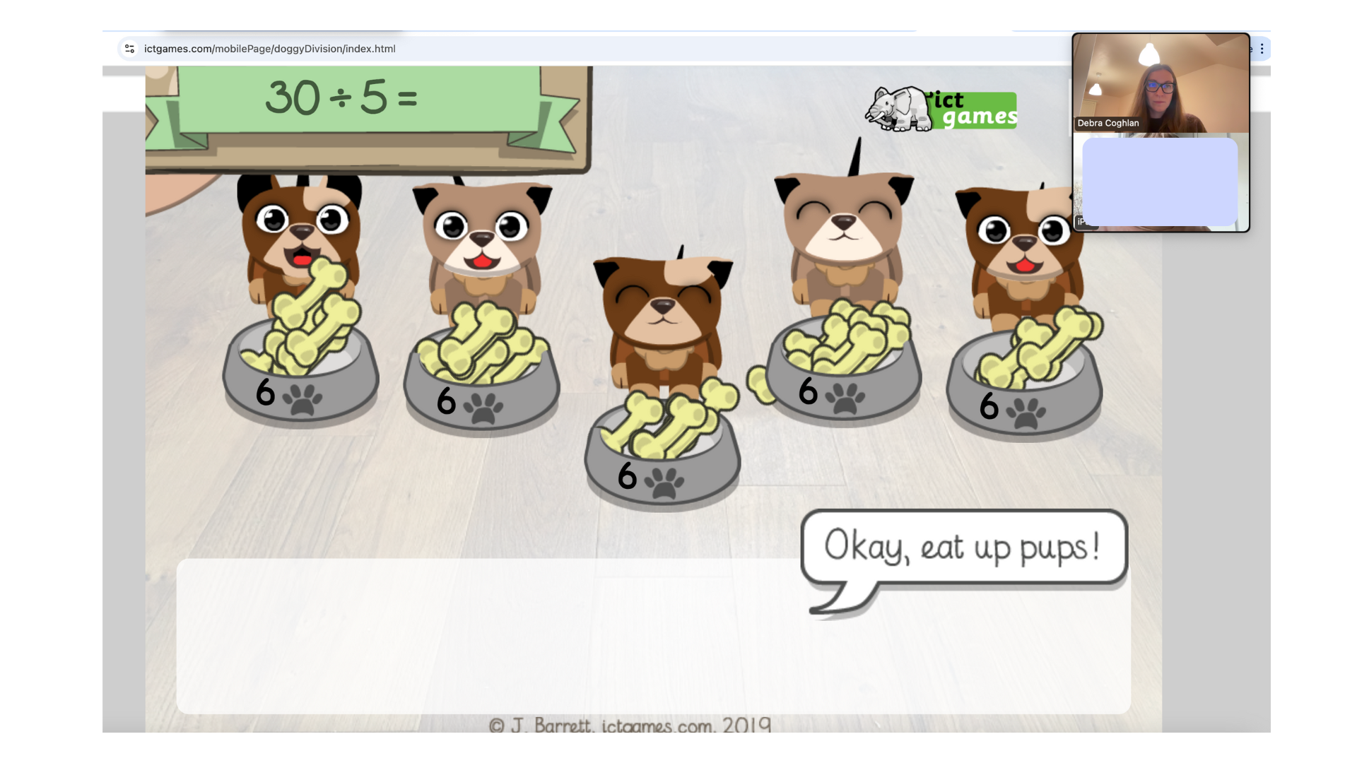 Learning about division through games with S (9 years old)