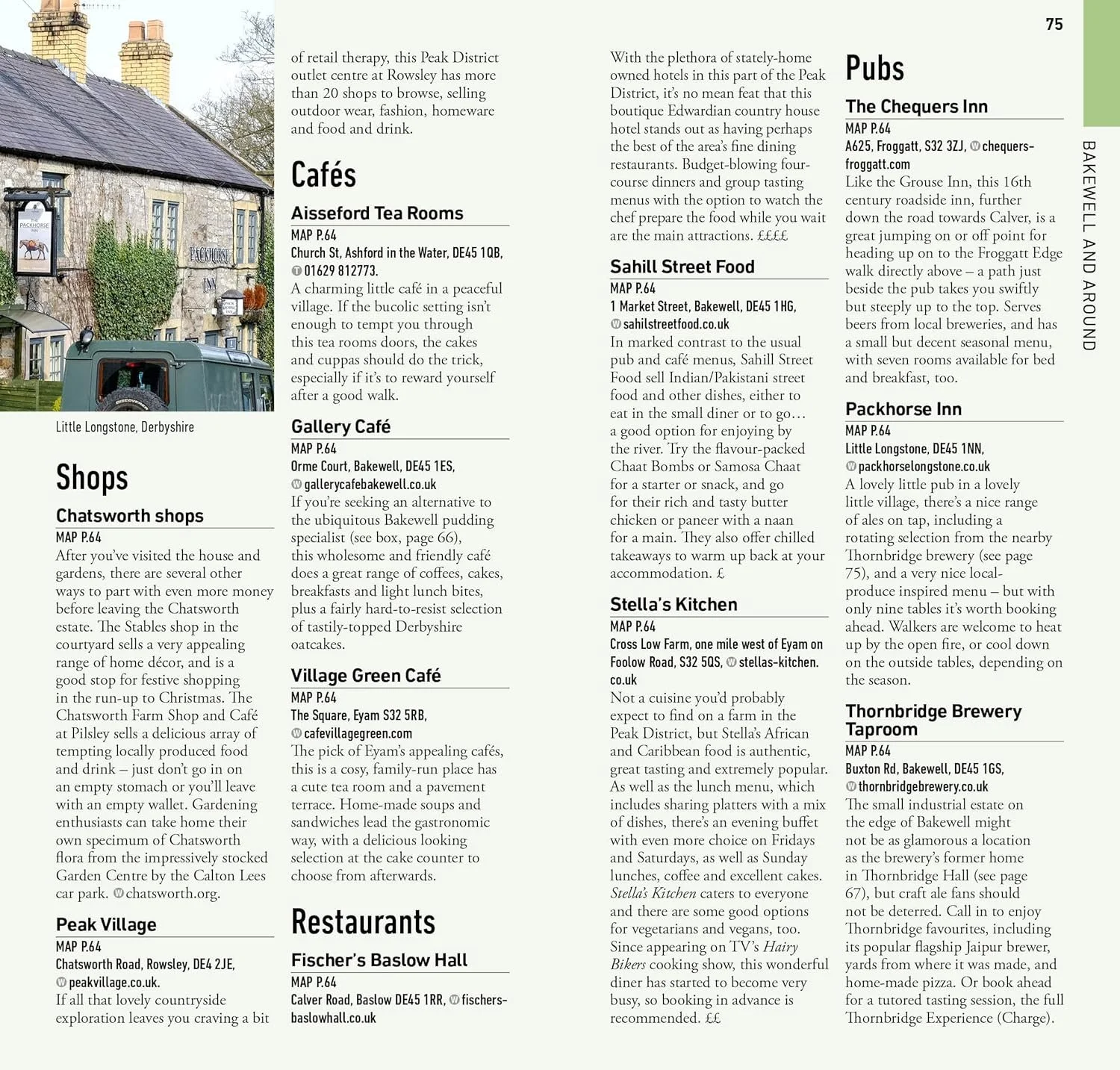 Two pages from Rough Guide: The Peak District.