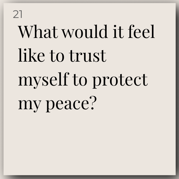 TrueWell & Co. reflection card from the 30-Day Reset series focused on trusting yourself, protecting your peace, and emotional empowerment.