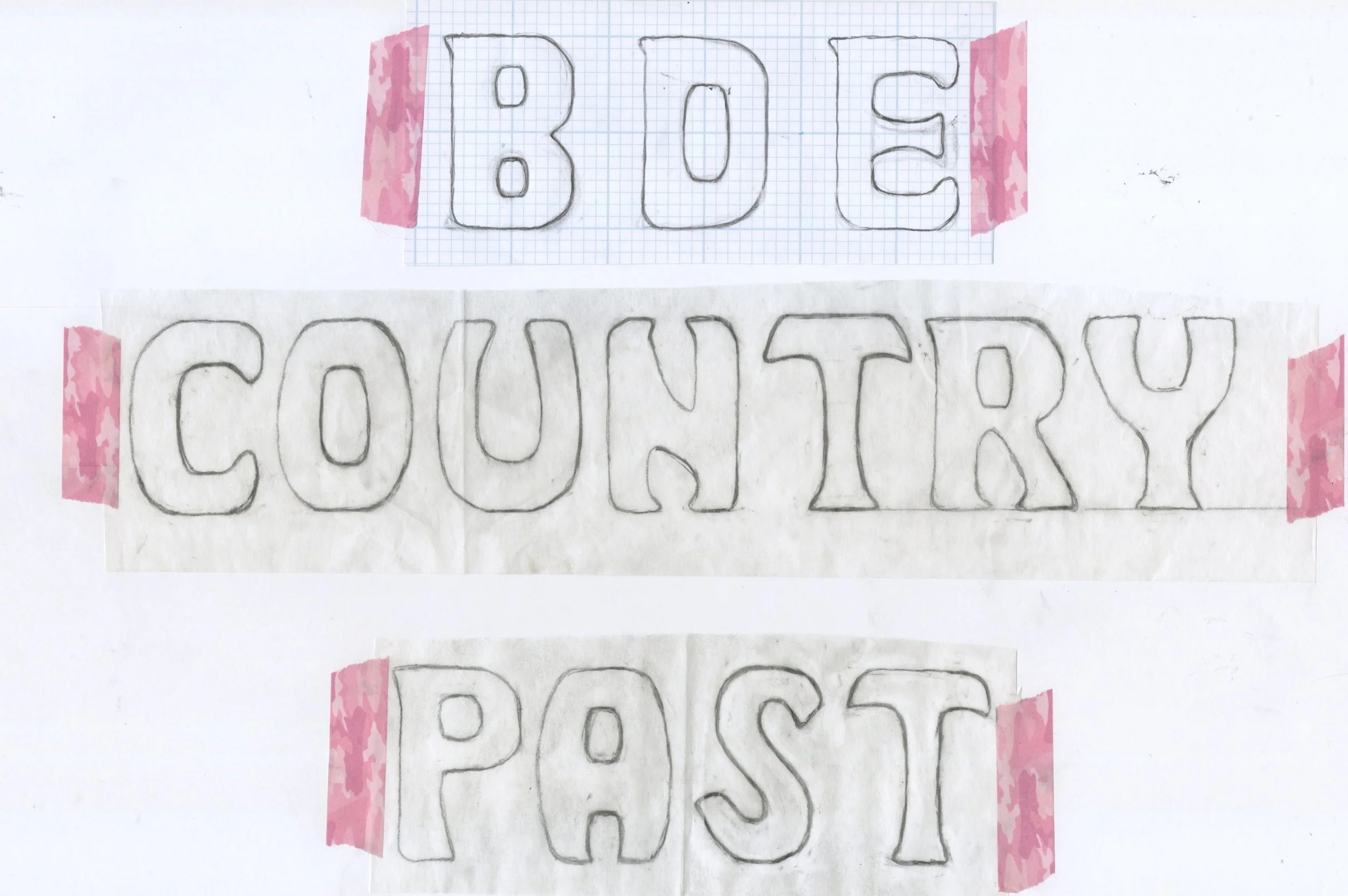 Hand-lettering process for my custom typeface "Barrique"