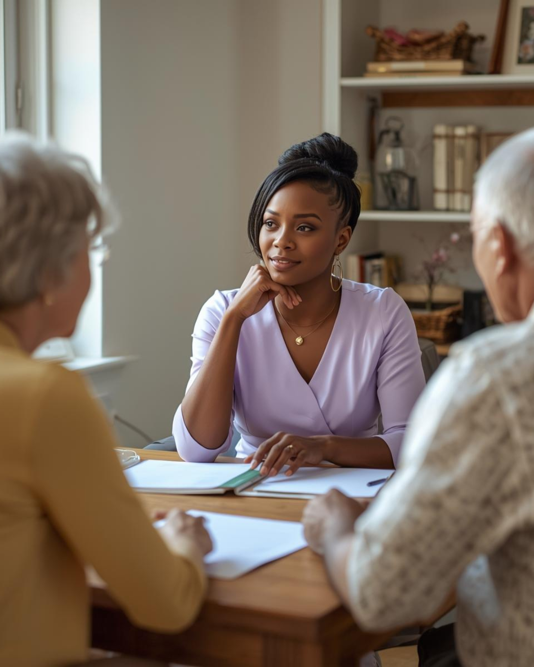 Geometric drawing of an outline square with sections divided by vertical, horizontal, and diagonal lines.