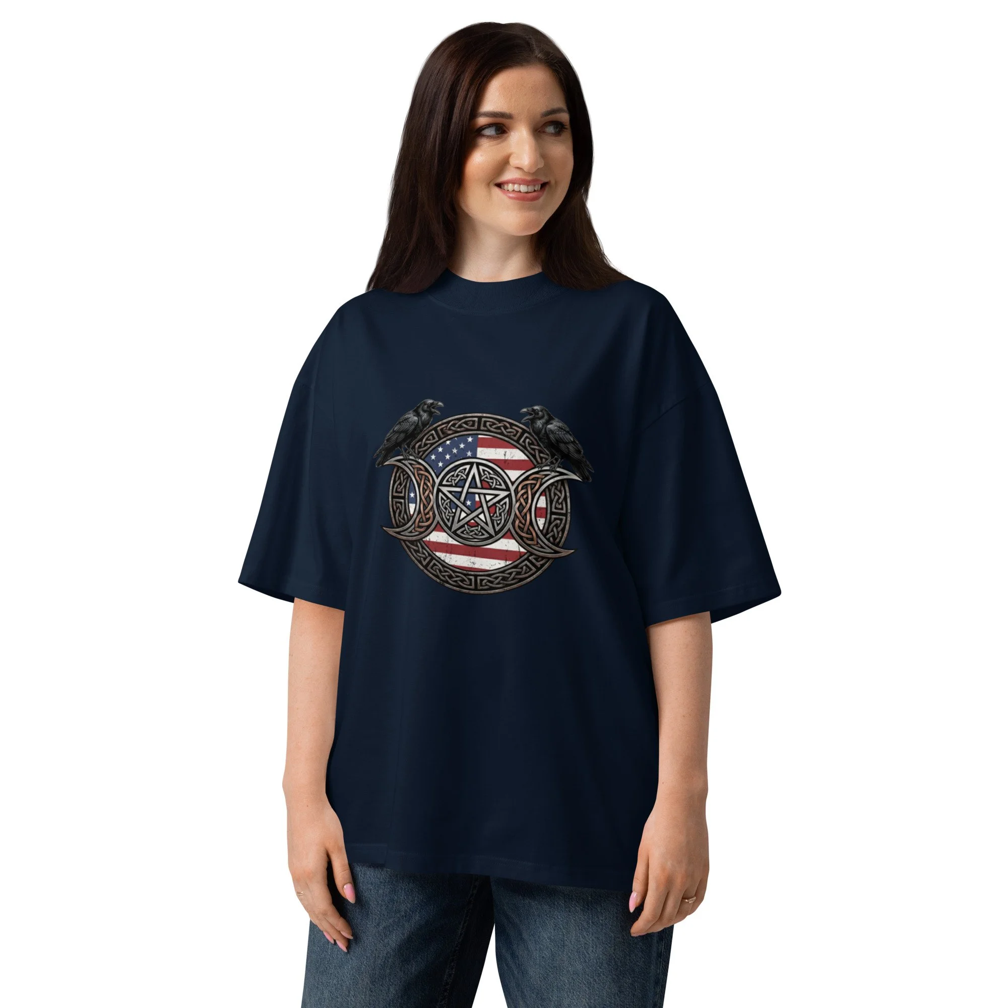 unisex-organic-oversized-high-neck-blaster-2.0-t-shirt-french-navy-front-6a0f16ffda90f.jpg