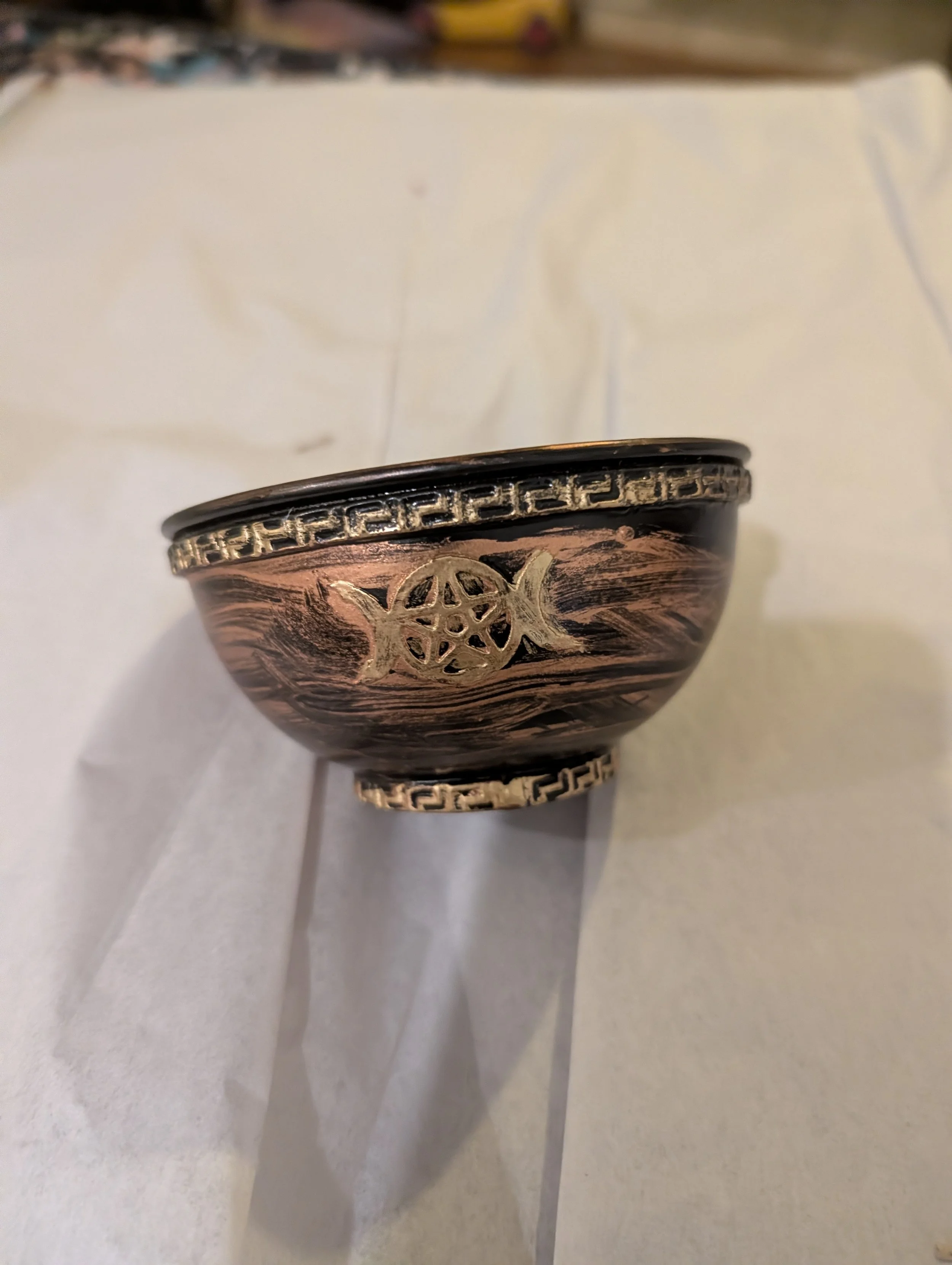 Copper Smudge Burner Triple Moon