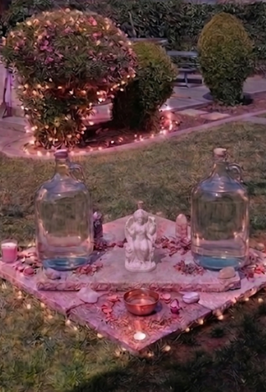 The process we use to make memaw's moon water during the full moon each month